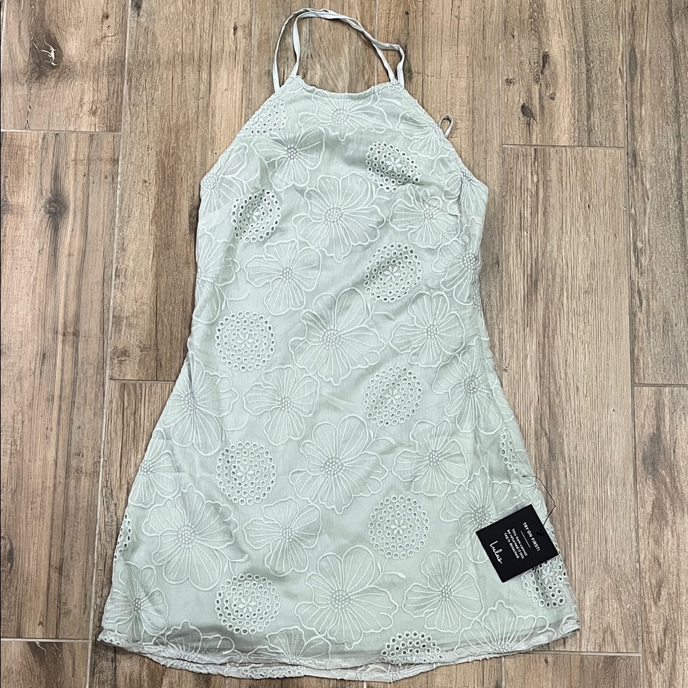 NWT Lulu's Mint Green Floral Halter Dress Size M